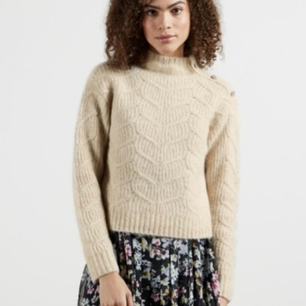 Ted Baker Soft Beige Cable Knit Cardigan
